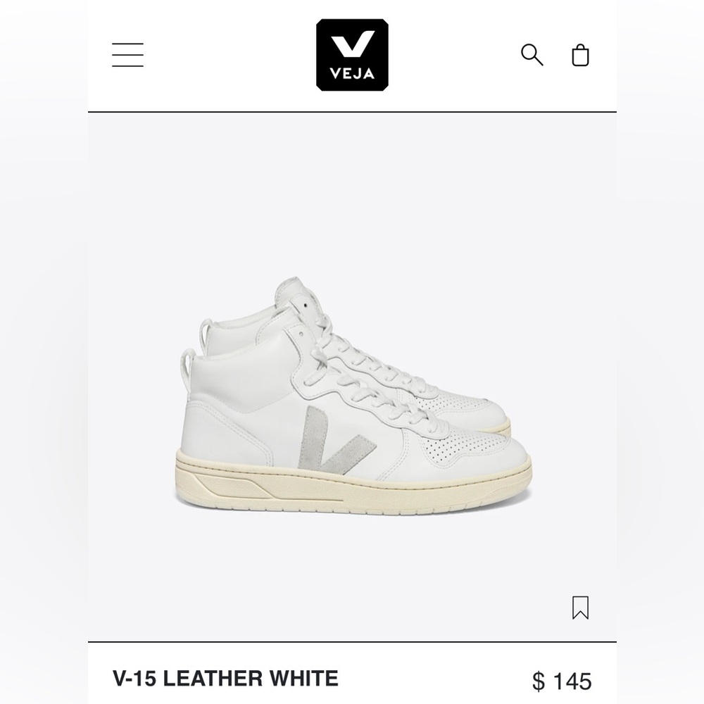 White High-Top V-15 Leather Sneakers